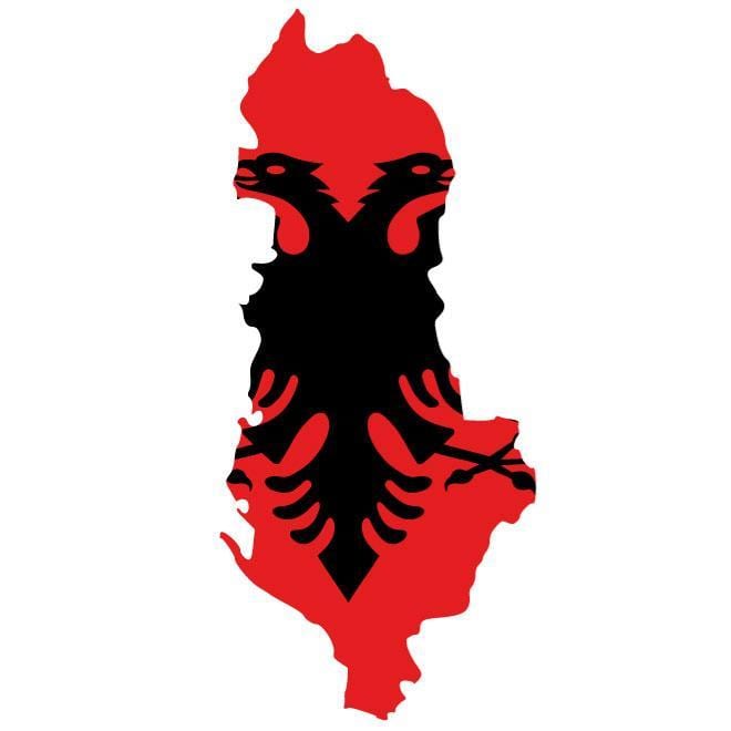 মানচিত্র, আলবেনিয়া পতাকা